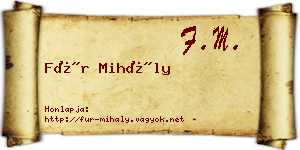 Für Mihály névjegykártya