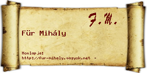 Für Mihály névjegykártya